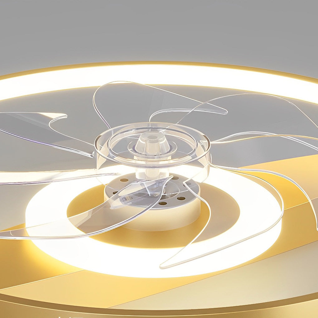 Rectangular Bladeless Ceiling Fan with LED Light - Modern Dual Fan