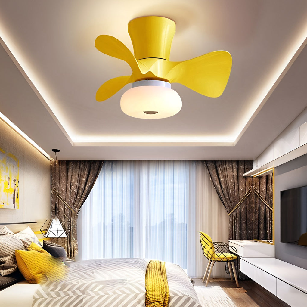 Modern LED Ceiling Fan Light with Remote & 3-Step Dimming