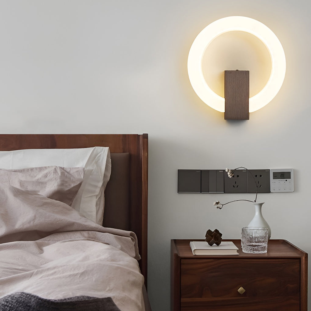 Modern Dimmable LED Circle Wall Sconce with Remote Control