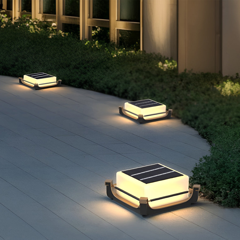 Modern Solar Outdoor Post Light Waterproof LED Fence Deck Lighting