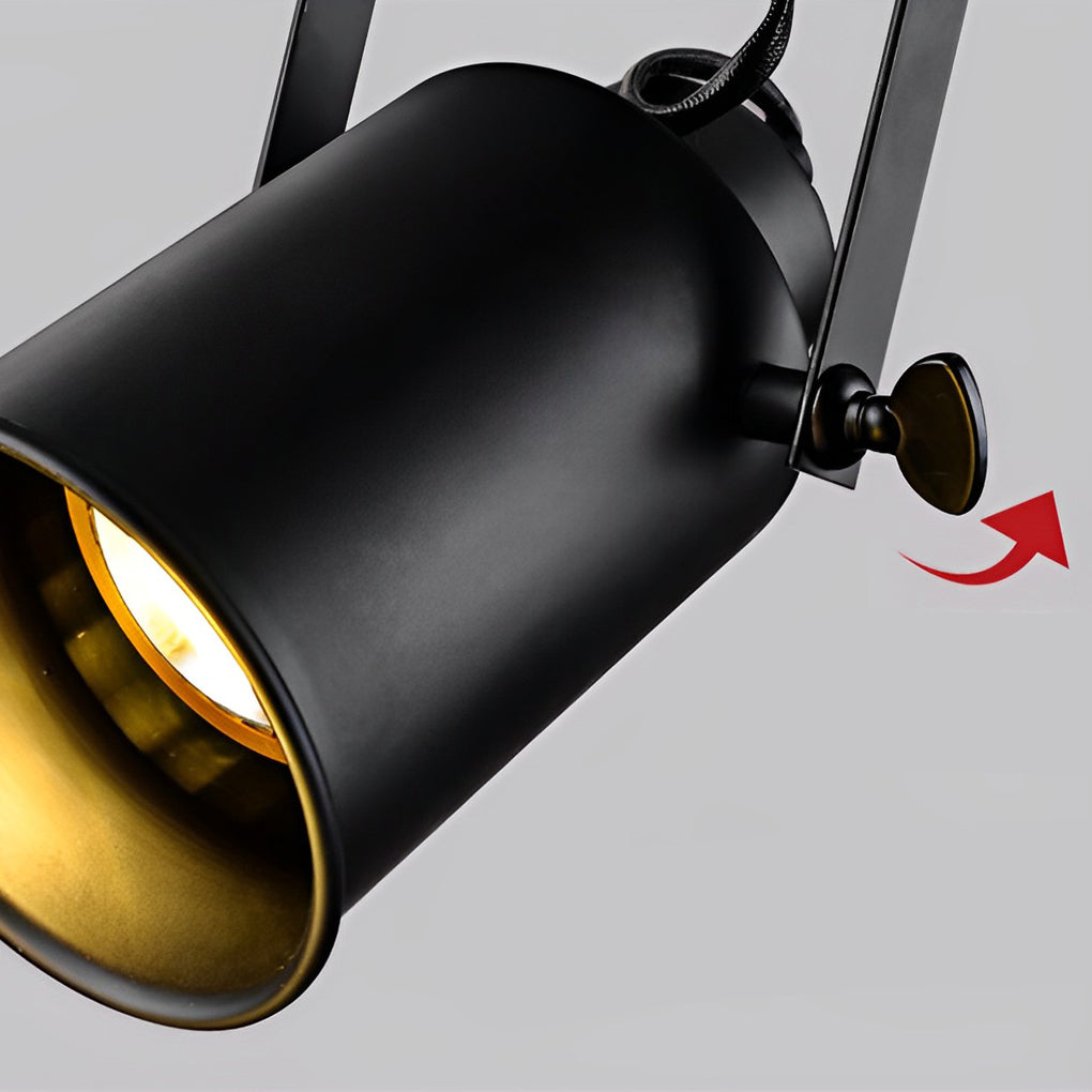 Adjustable Industrial Spotlight - Black Iron LED Directional Ceiling