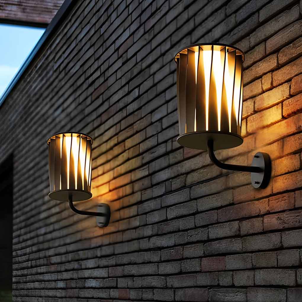 Modern Twisted Aluminum Outdoor Wall Lamp – Waterproof LED Light