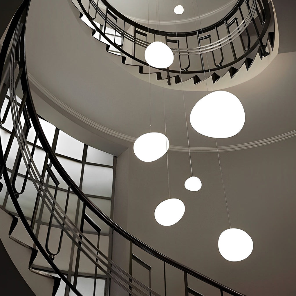 Modern Glass Globe LED Pendant Light White Spherical Hanging Lamp