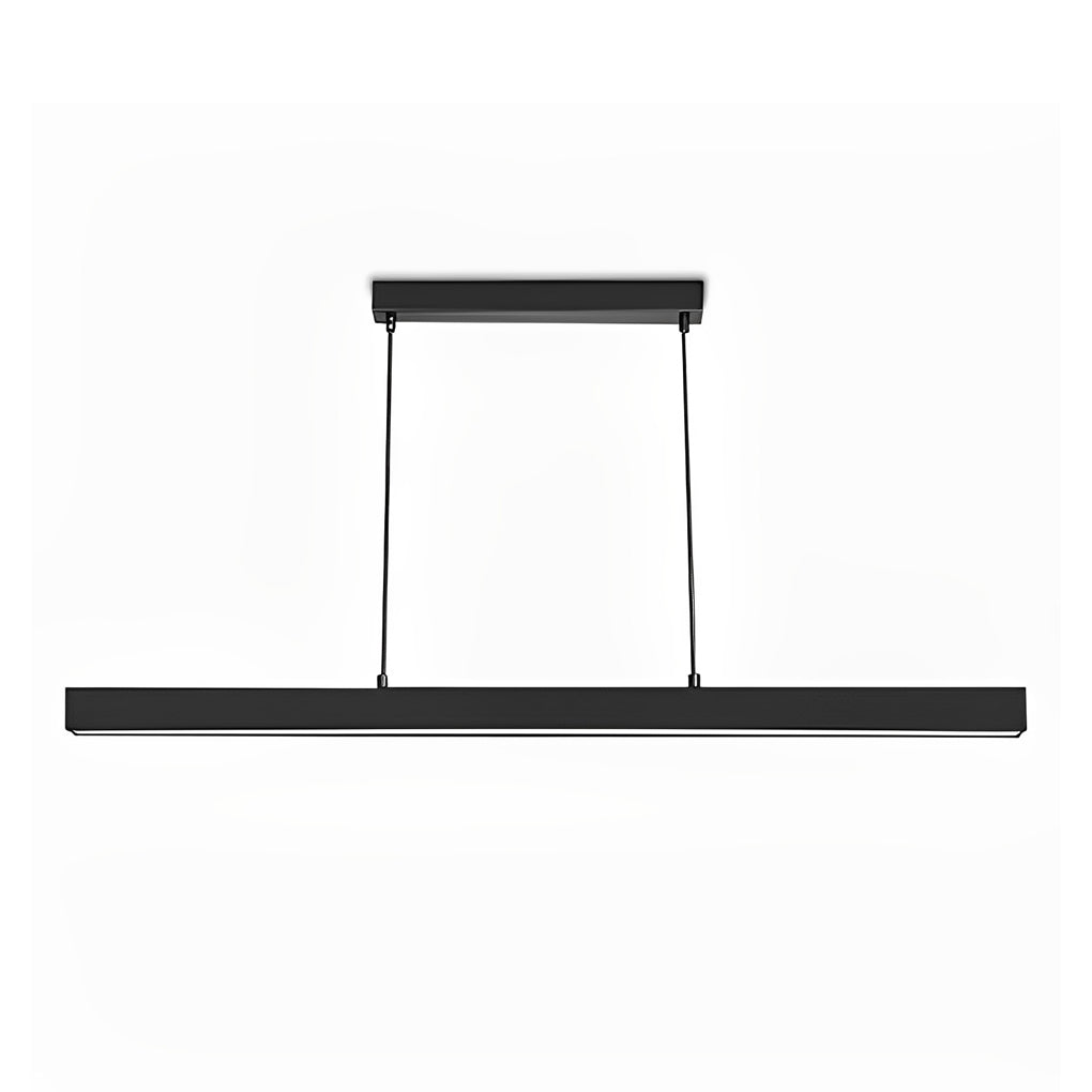 30" Rectangular Black Pendant Light with LED Aluminum PMMA Shade