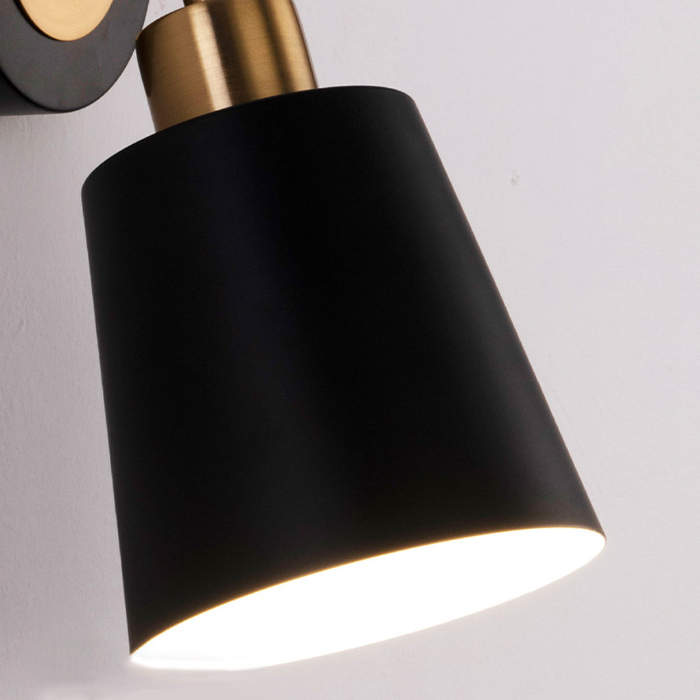 Adjustable Black & Gold Wall Sconce with 3-Step Dimming