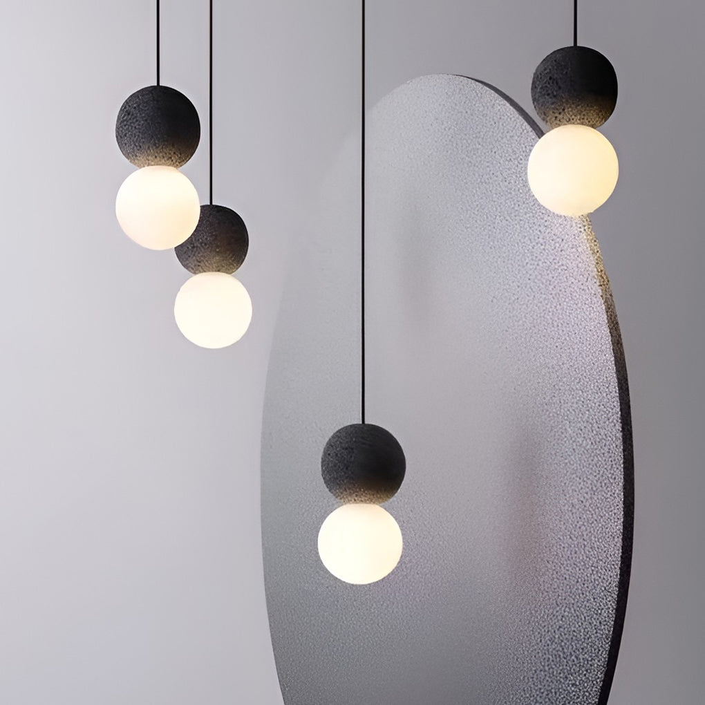 Modern Round Cement LED Wall Sconce & Pendant Light