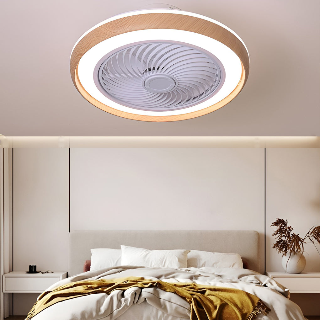 Modern Bladeless Ceiling Fan with LED Light & Remote Control
