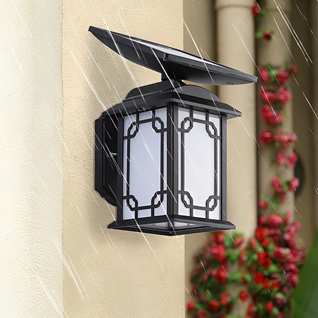 Modern Solar LED Outdoor Wall Light with Remote – Dimmable &