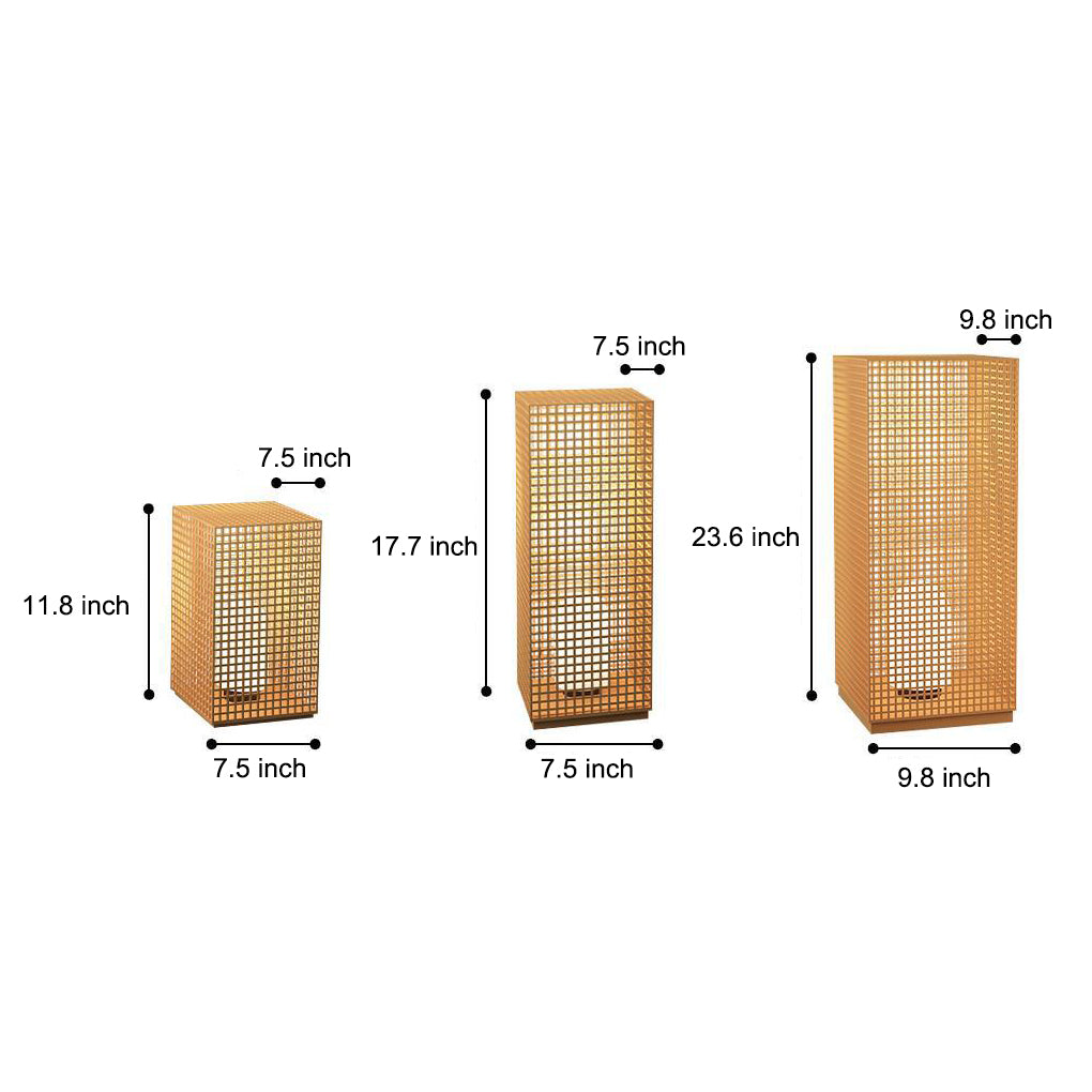 Gold Cuboid Bollard Light | Modern Asian-Inspired Pathway Light