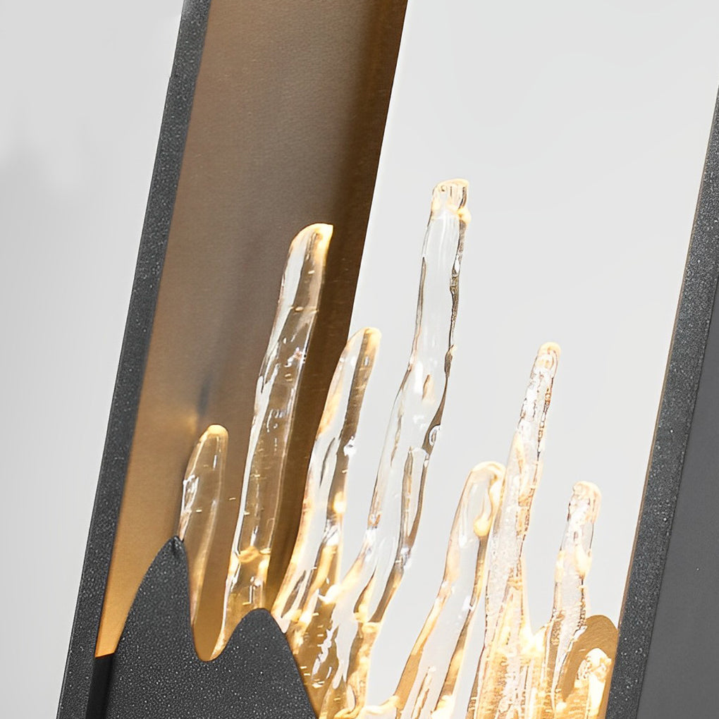 Modern Rectangular Glass LED Pathway Lights - Steel & Glass