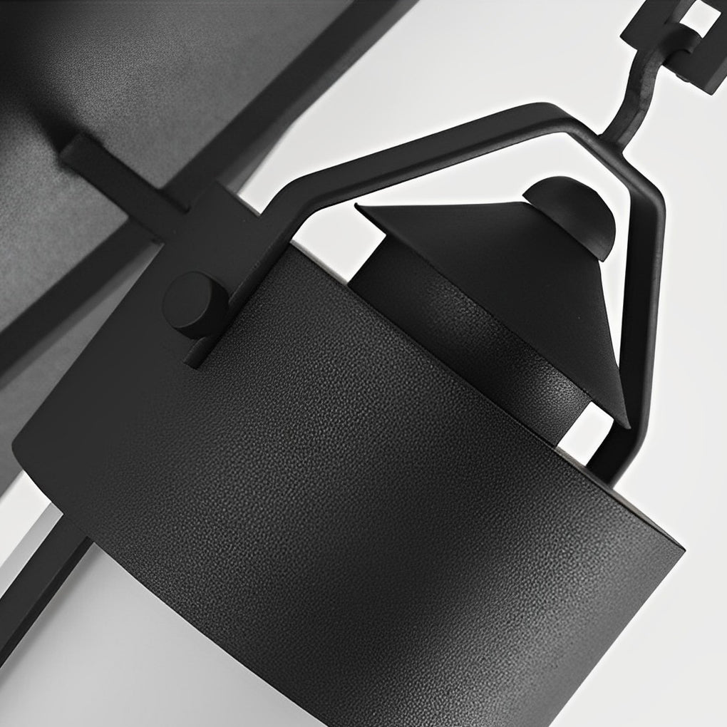 Retro Black Iron Wall Sconce with Glass Shade – Waterproof Outdoor