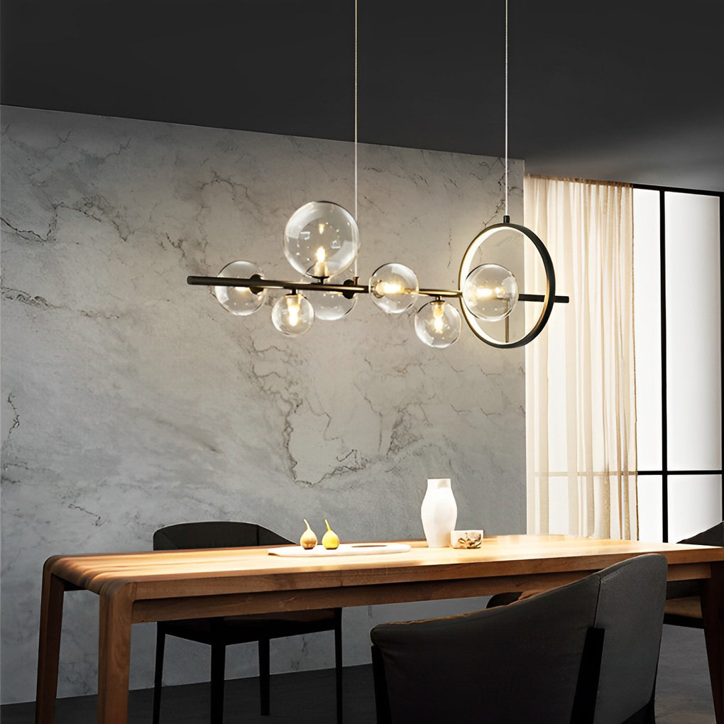 Modern Glass Bubble Chandelier – Black Nordic Pendant Light
