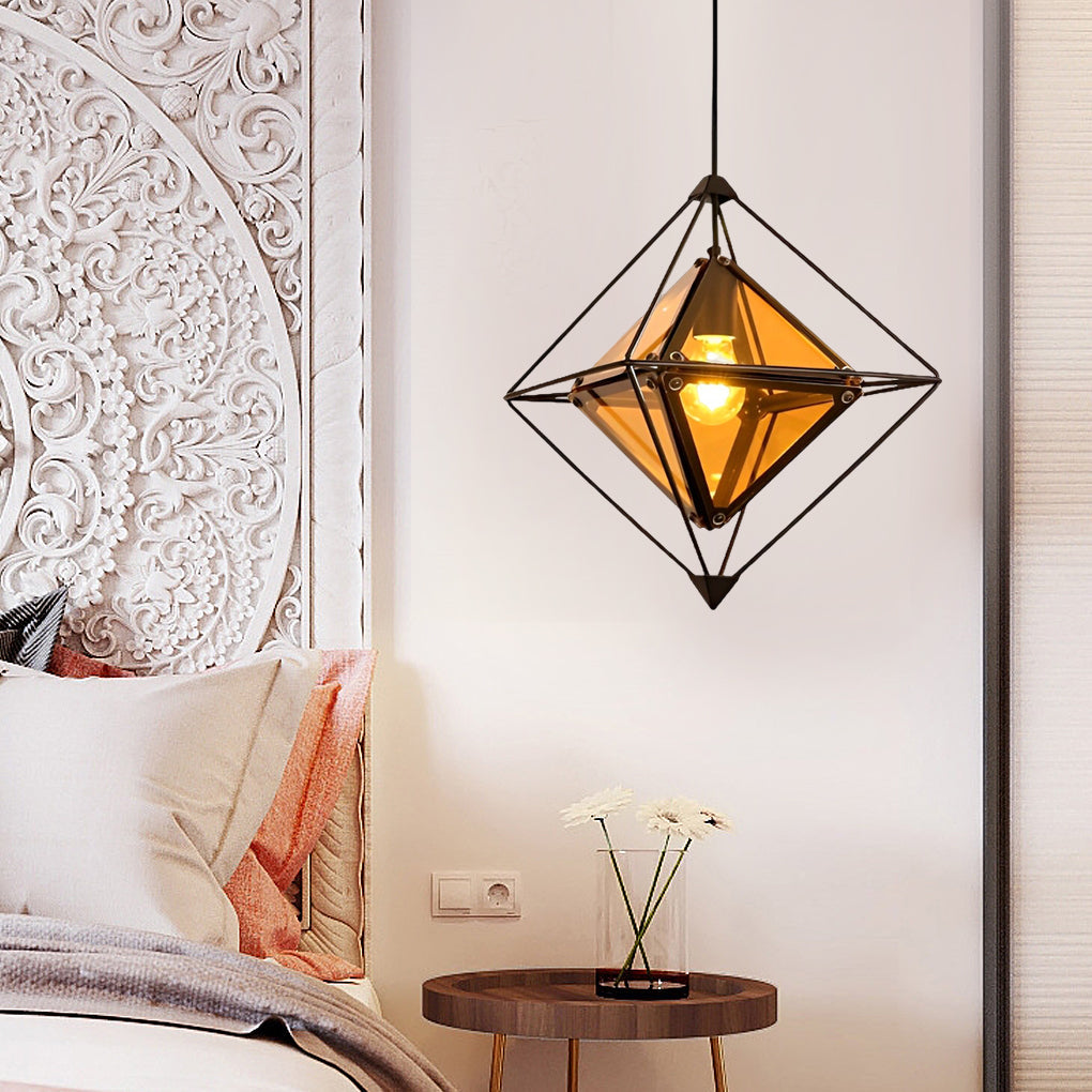 Geometric Glass Pendant Light Modern Minimalist Island Lighting
