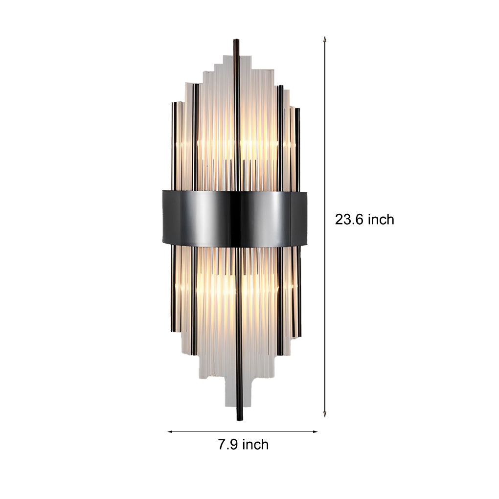 Modern Crystal Wall Sconce with Three-Step Dimming LED Light