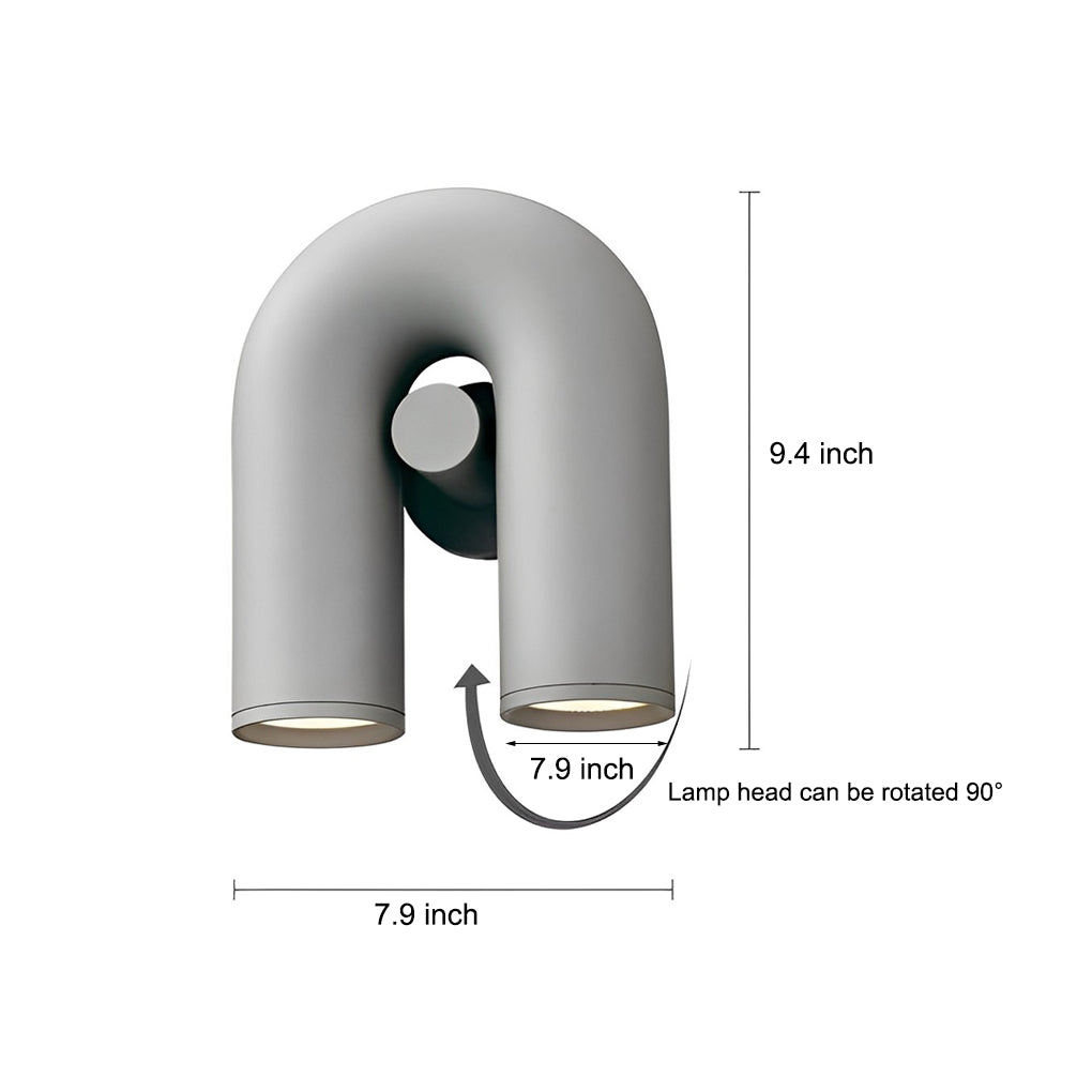 Rotatable U-Shaped LED Wall Sconce Modern Nordic Design
