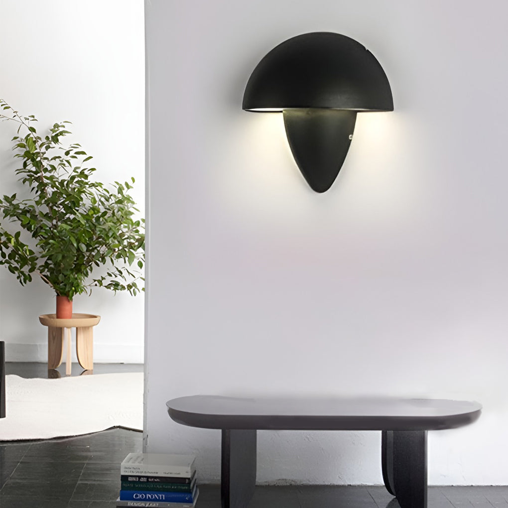 Mushroom Modern Outdoor Wall Light | Waterproof Aluminum LED Sconce