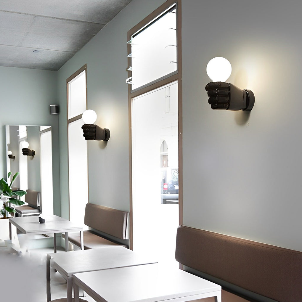 Industrial Fist Wall Sconce – Resin & Acrylic Modern Wall Lamp