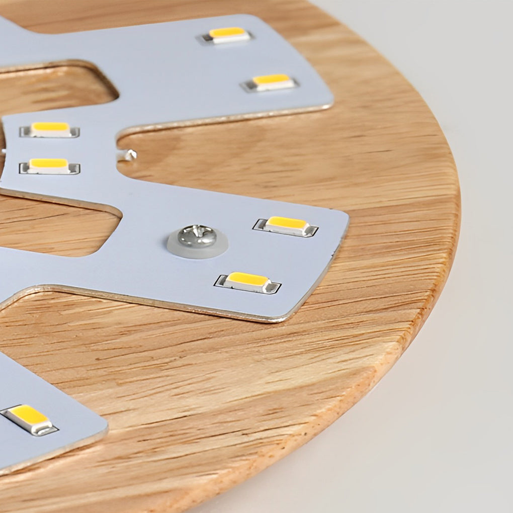 Modern Oak Wood LED Wall Sconce – Round & Oval Design