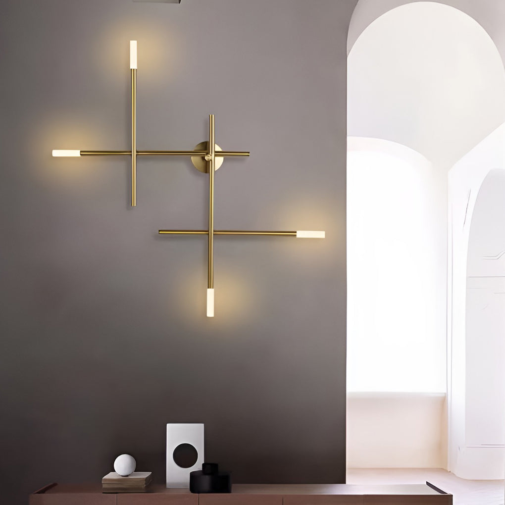 Modern Cross LED Wall Sconce in Iron & Acrylic