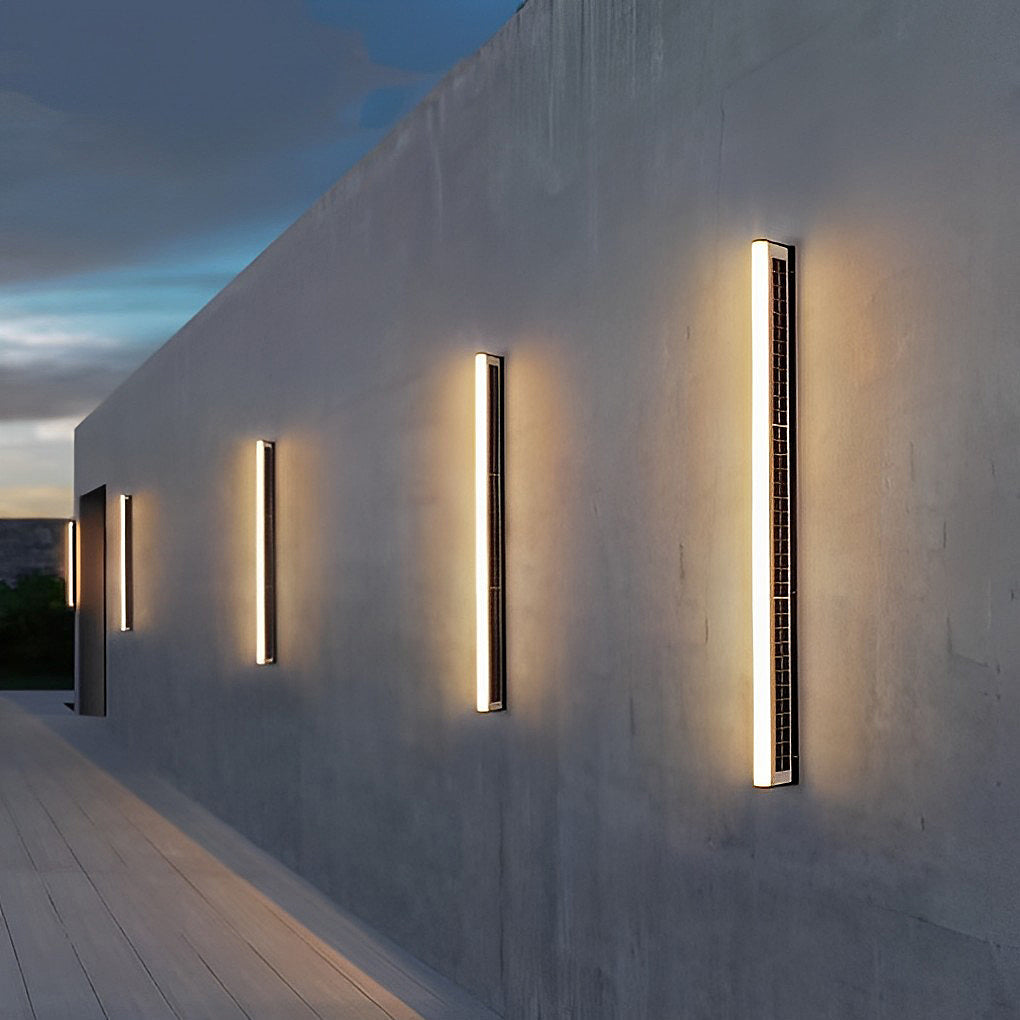 Linear Solar LED Outdoor Wall Light Waterproof Acrylic Sconce