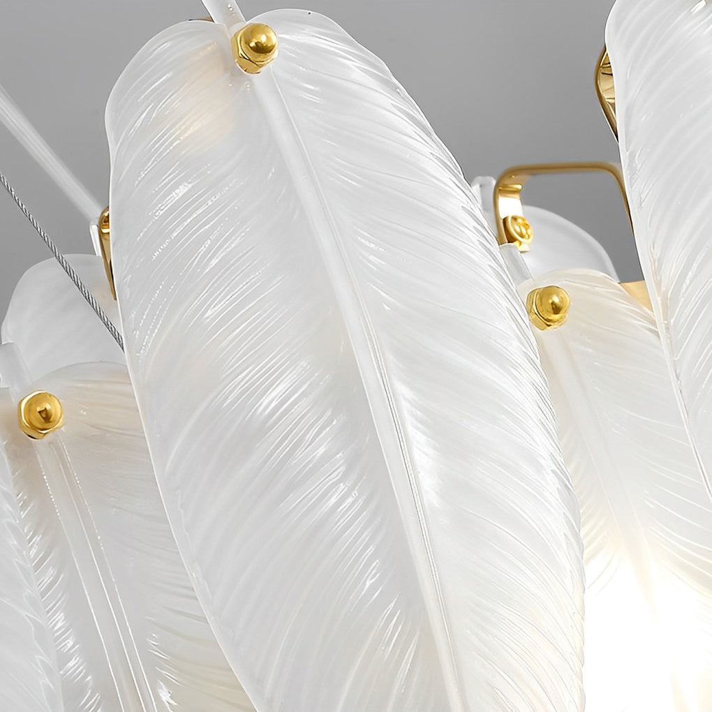 Glass Feather Post-Modern Chandelier with Three-Step Dimming