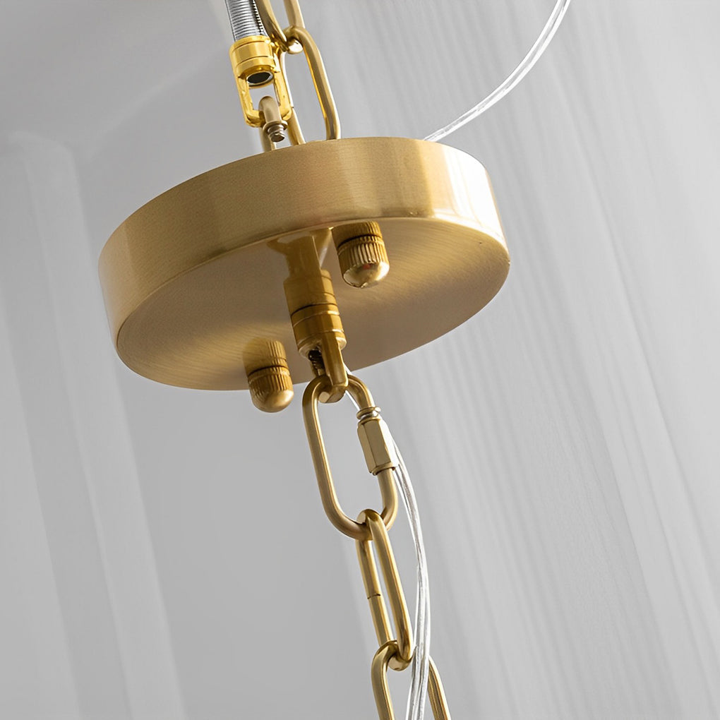 Modern Glass Chandelier with Pearl Accents & 3-Step Dimming