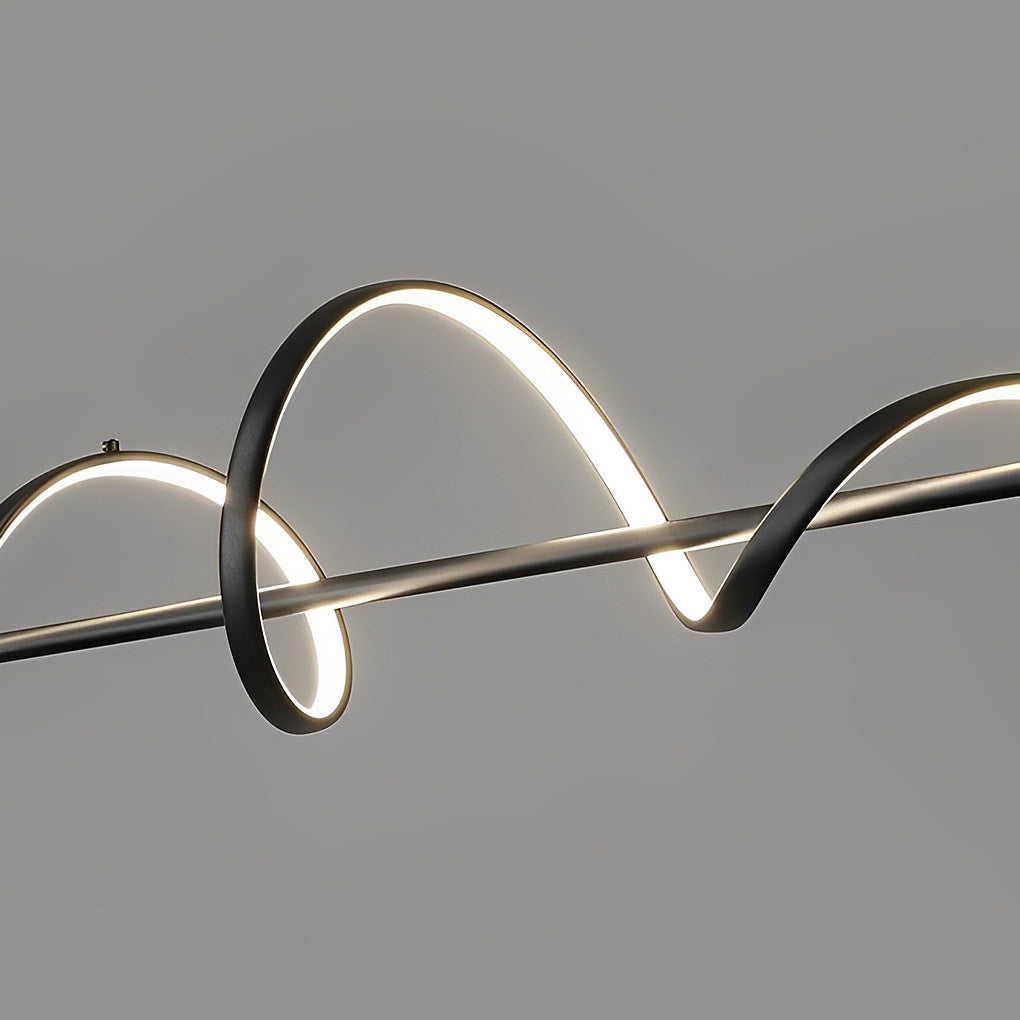Wavy Rotating Ring LED Pendant Light with Dimming - Modern Nordic