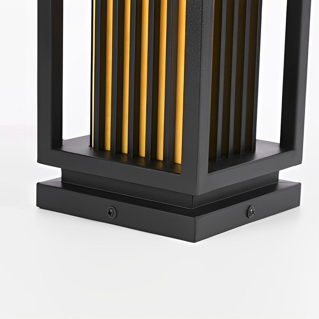 Modern Black Cage LED Pathway Lawn Light for Outdoor Landscape