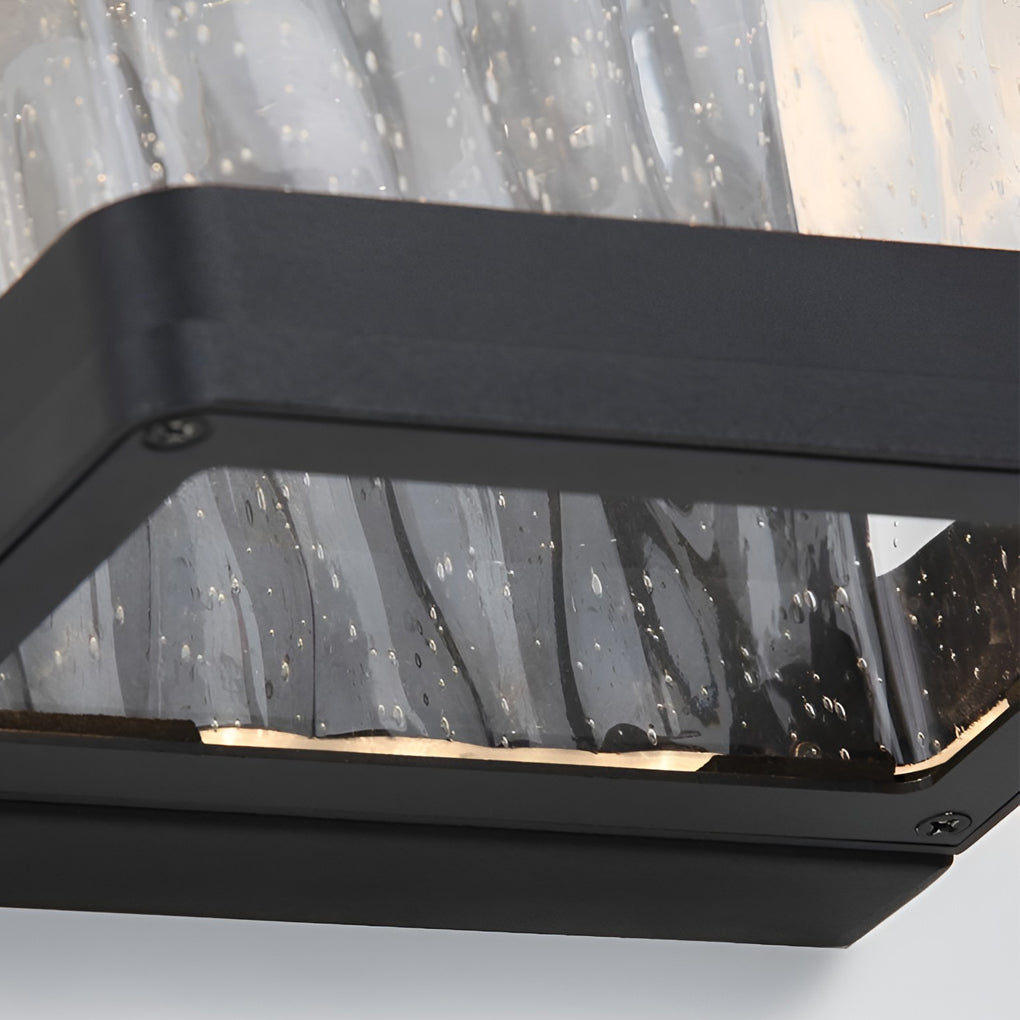 Modern Black Aluminum Glass Outdoor Wall Light IP65 Waterproof