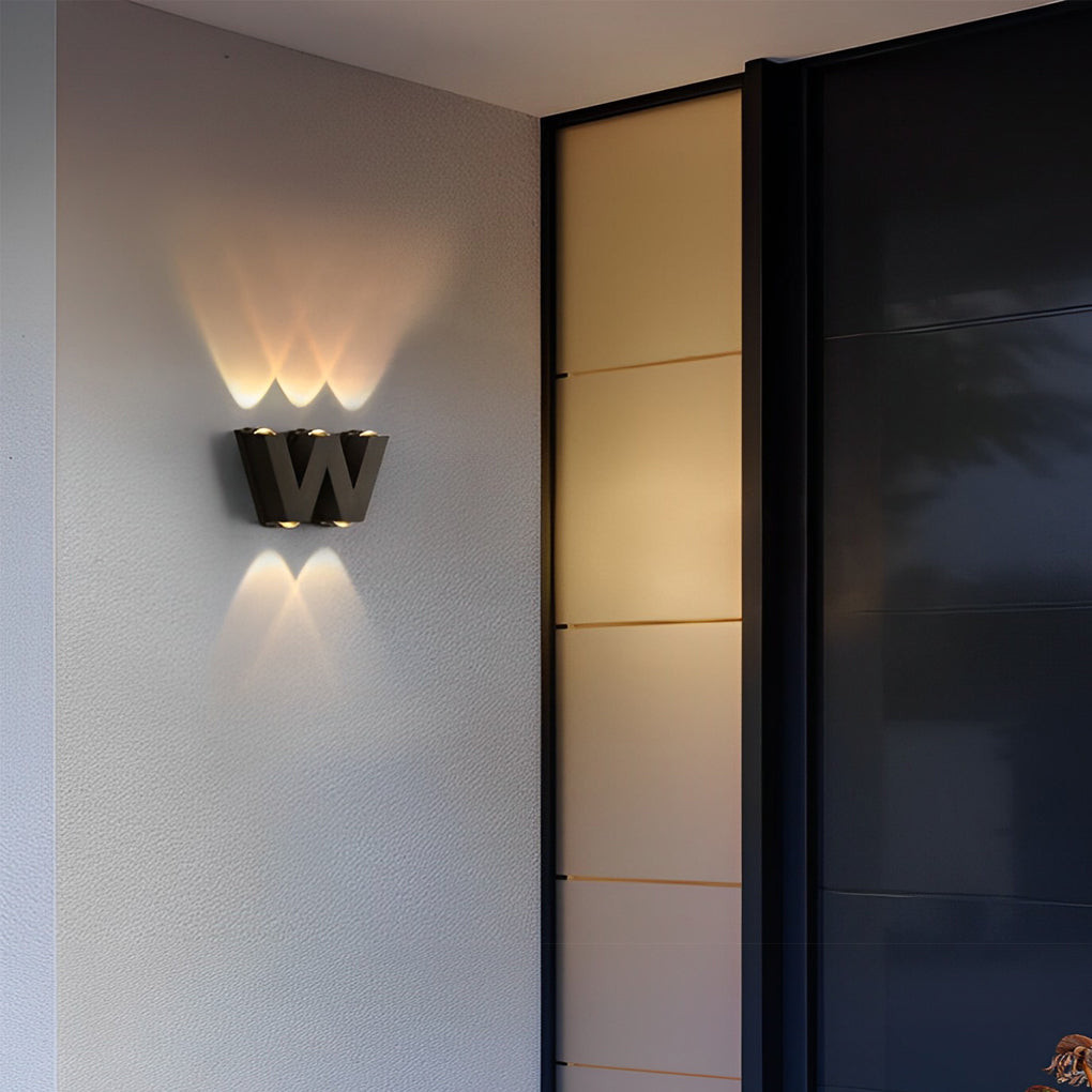 Letter Shaped Modern LED Outdoor Wall Sconce - Waterproof Aluminum