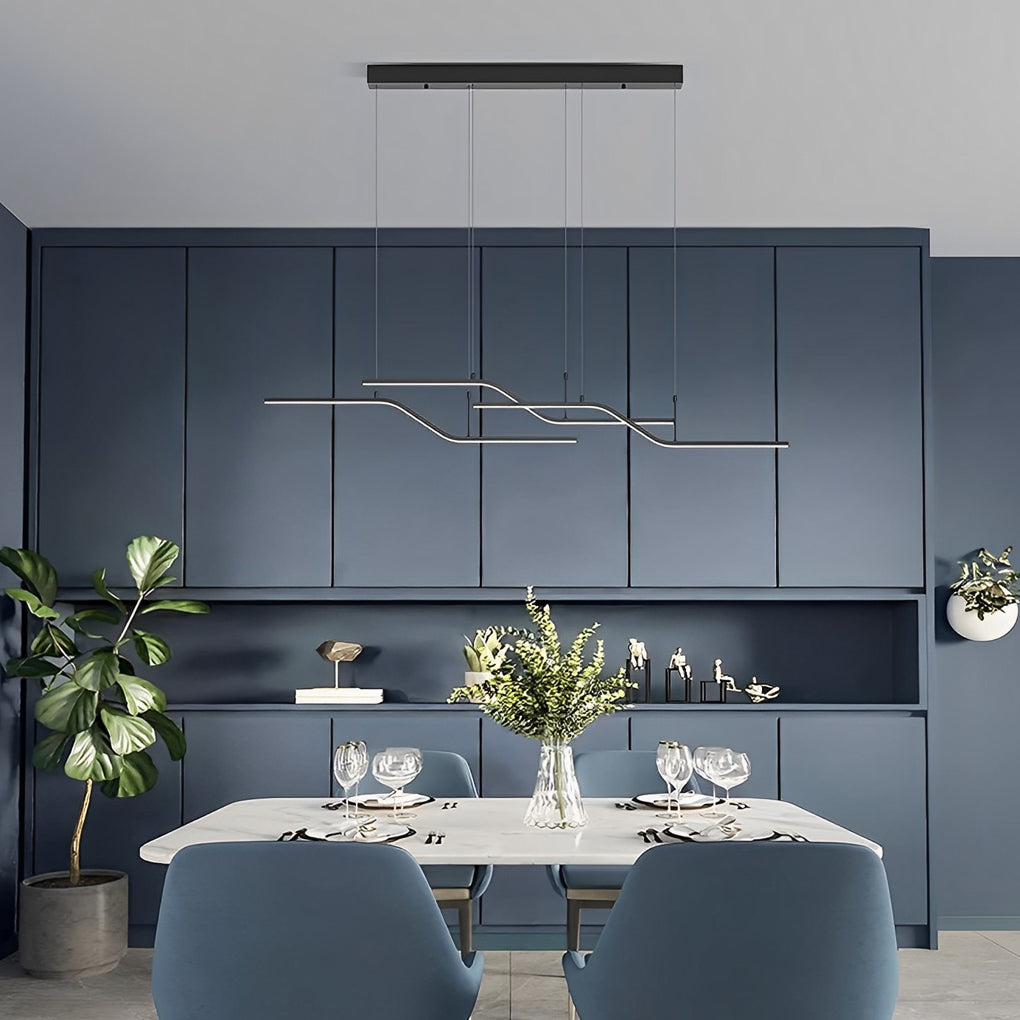 Modern Z-Line Dimmable LED Pendant Light with Remote Control