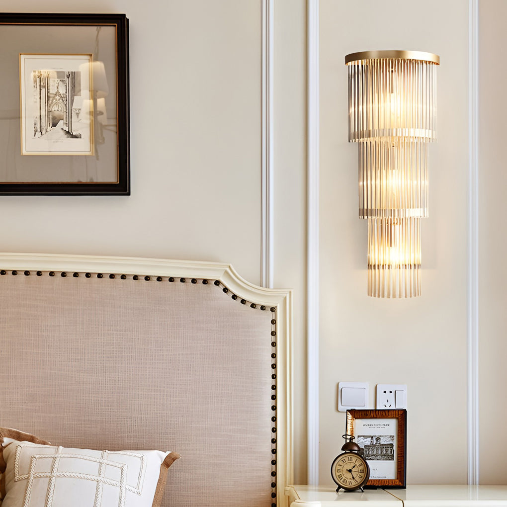 Crystal Wall Sconce with Warm Light – Gold Hardware Finish
