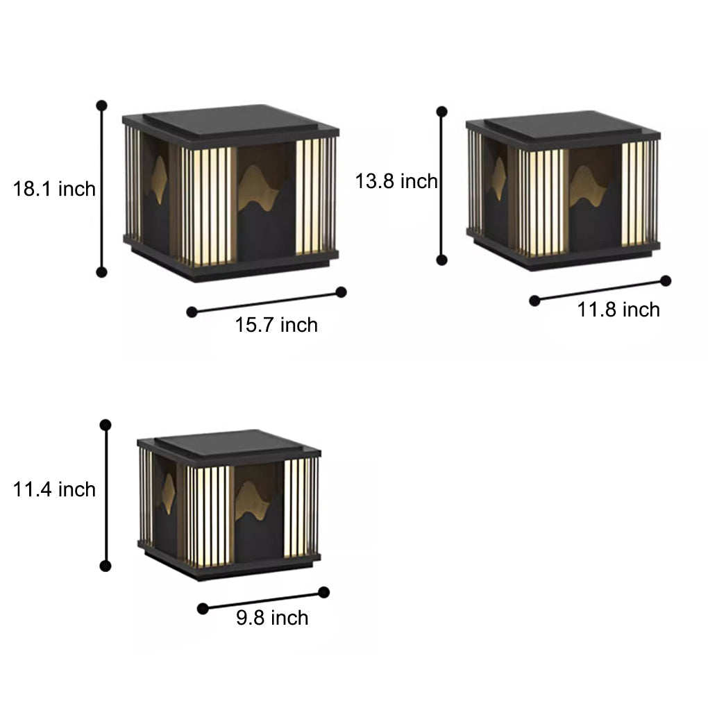 Mountain Scenery Solar Post Cap Light - Waterproof LED Outdoor