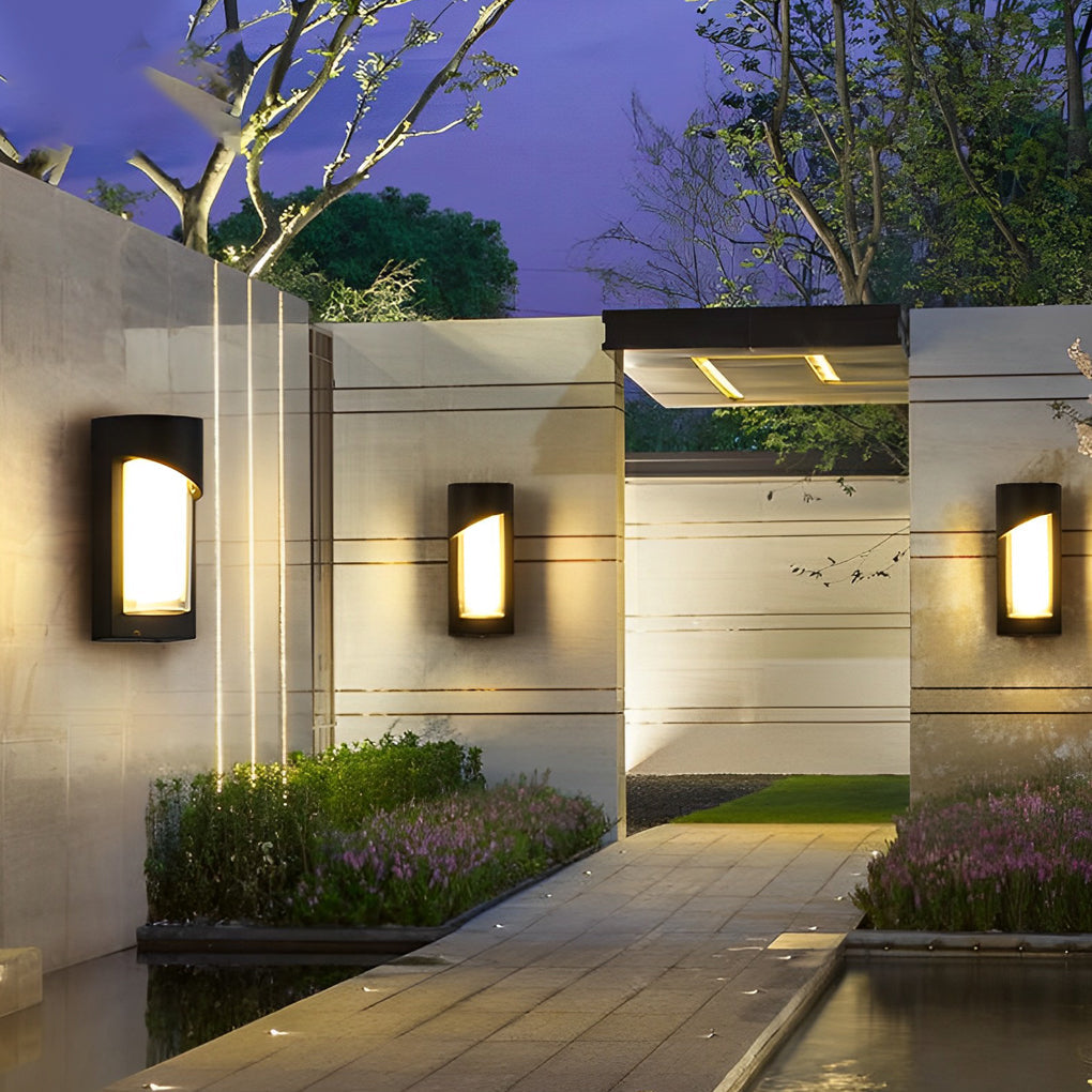 Modern LED Outdoor Wall Lamp - Black Aluminum Waterproof IP55