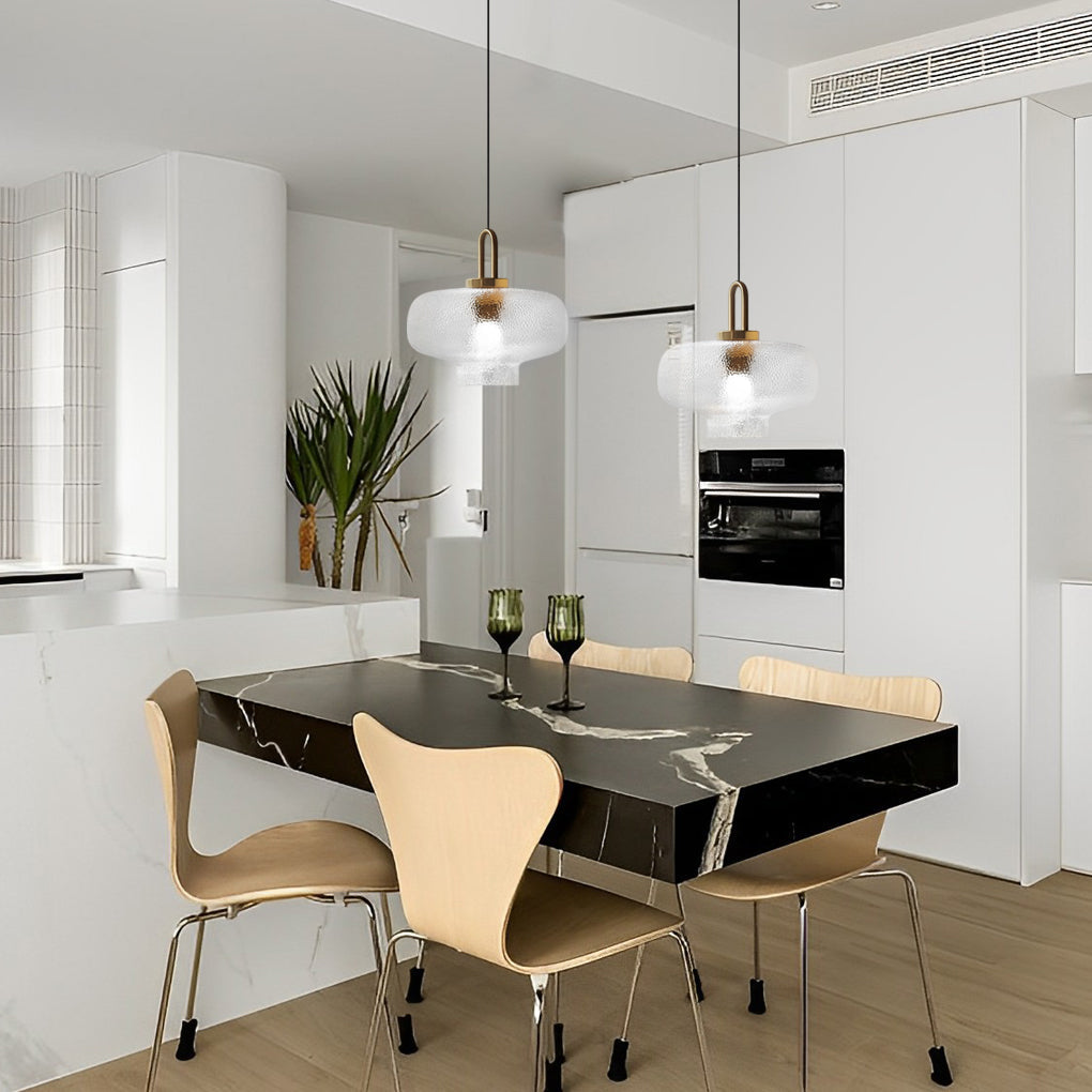 Glass Jar Modern Pendant Light with Copper Finish