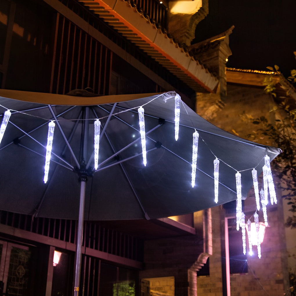 Solar LED Icicle String Lights Waterproof Outdoor Decorative
