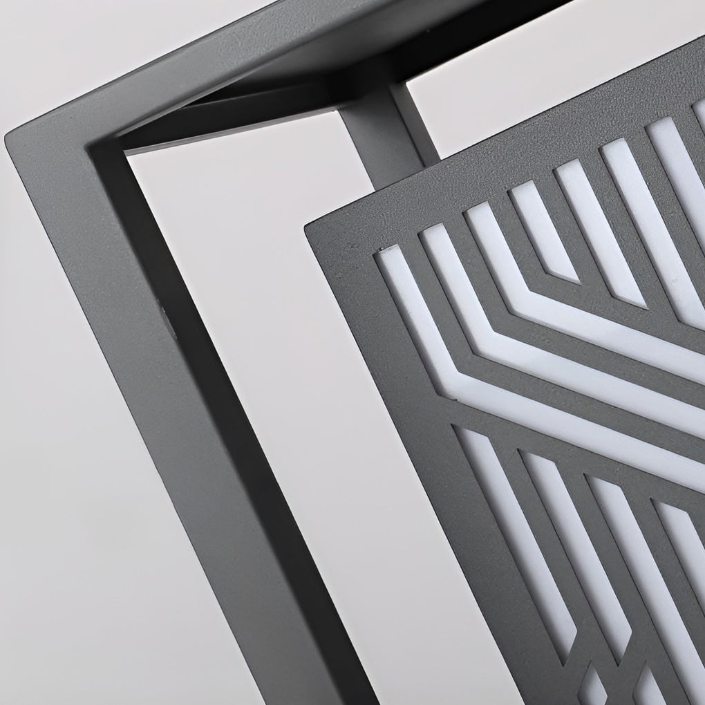 Gray Retro Waterproof LED Outdoor Pathway Cuboid Lantern
