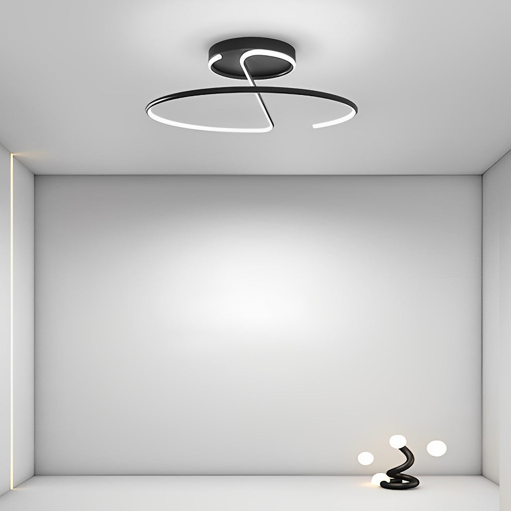 16" Modern LED Semi Flush Mount Ceiling Light - Aluminum & Acrylic