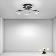 16" Modern LED Semi Flush Mount Ceiling Light - Aluminum & Acrylic
