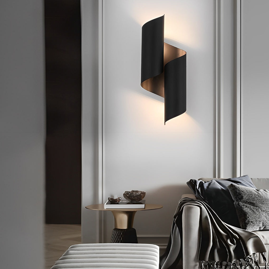 Geometric Up Down Wall Sconce Set - Modern Metal Lighting (2pcs)