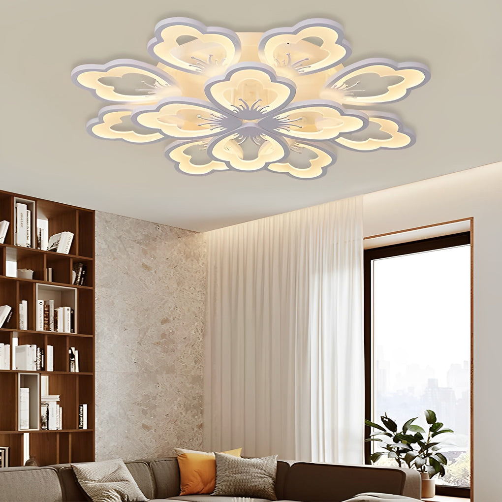 Flower Shaped Dimmable LED Flush Mount Ceiling Light
