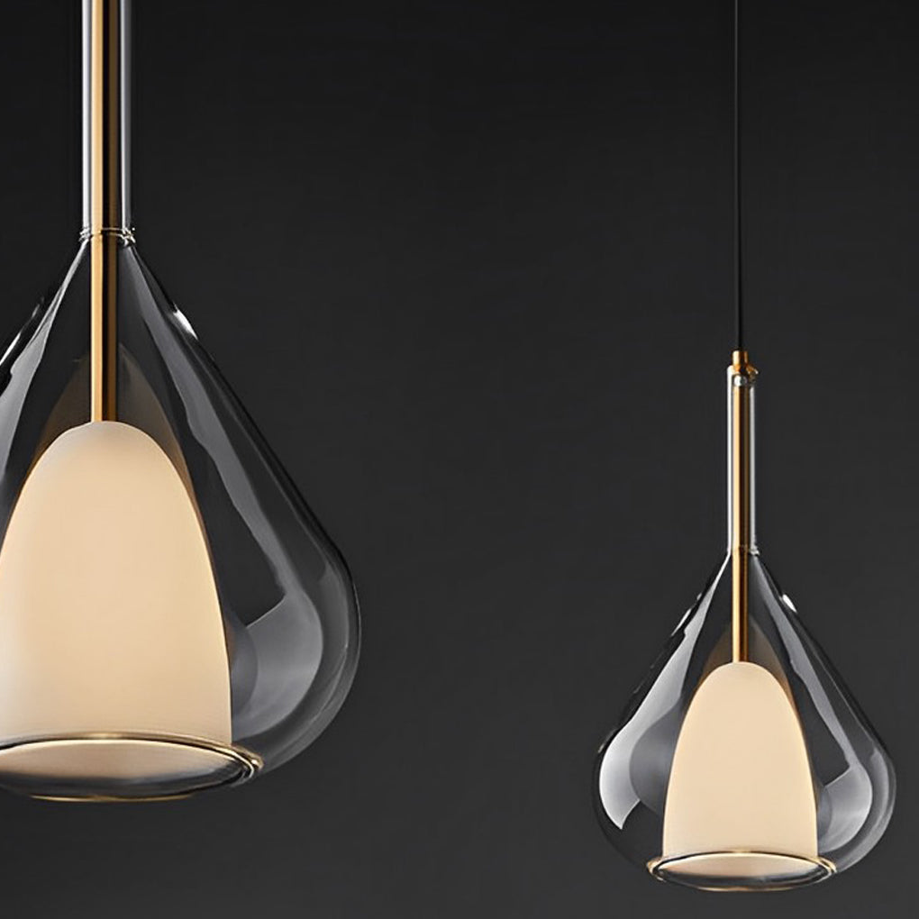 Raindrop Double Layer Glass Pendant Light Modern Nordic Chandelier