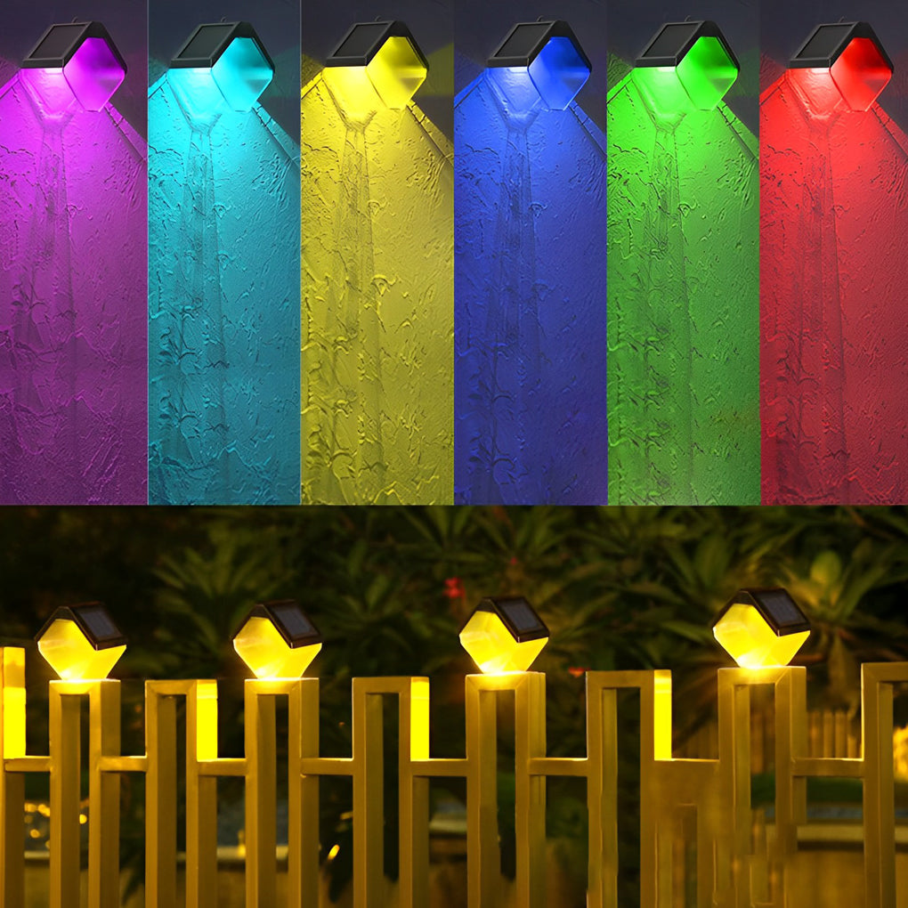 Modern Solar LED Outdoor Wall Light with Multi-Color RGB Modes