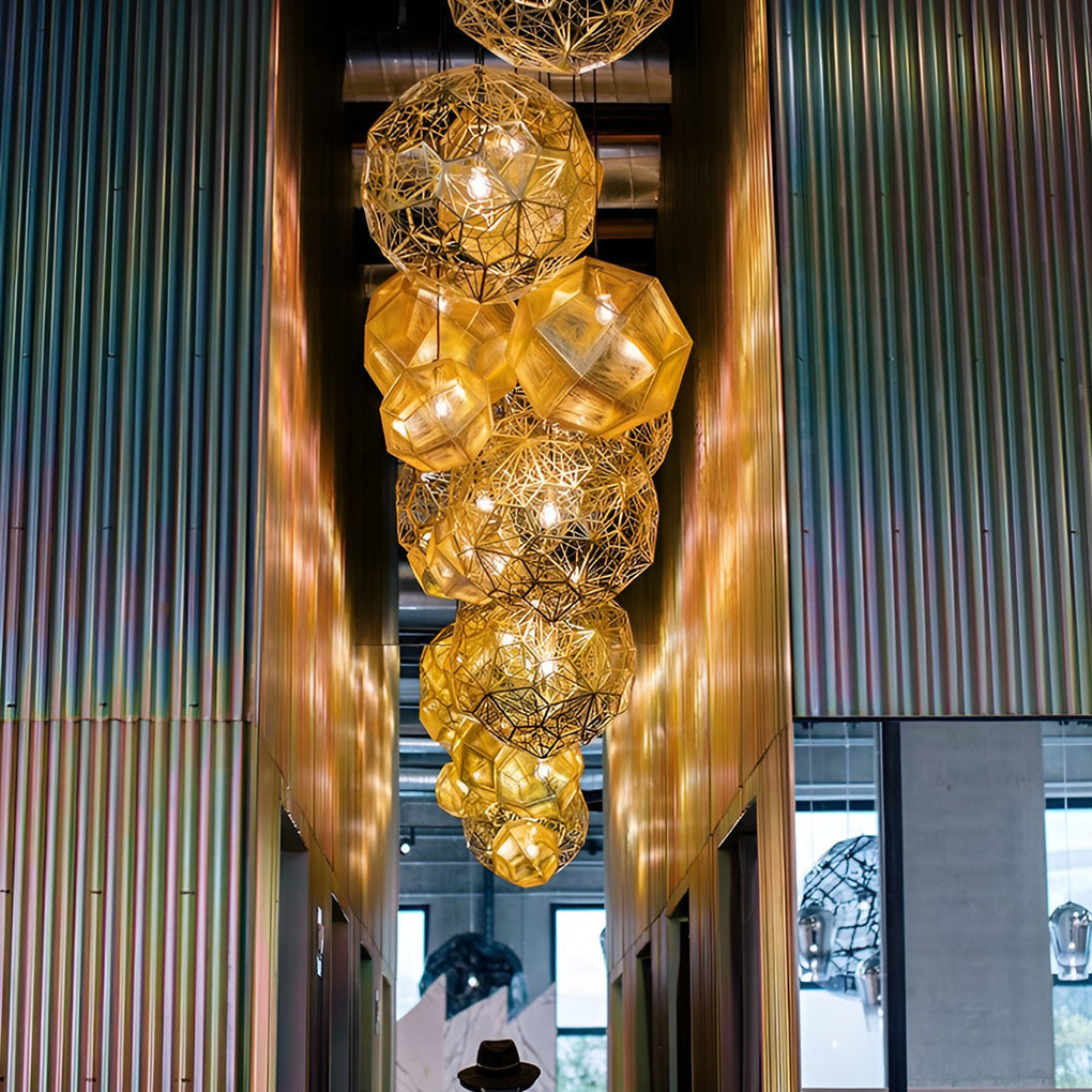 Geometric Spherical Stainless Steel Pendant Light - Modern Chandelier
