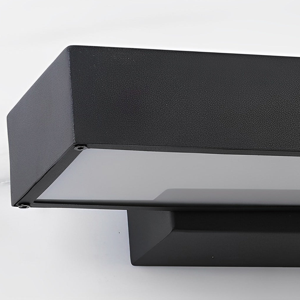 Modern Black Rectangle LED Outdoor Wall Light with Motion Sensor