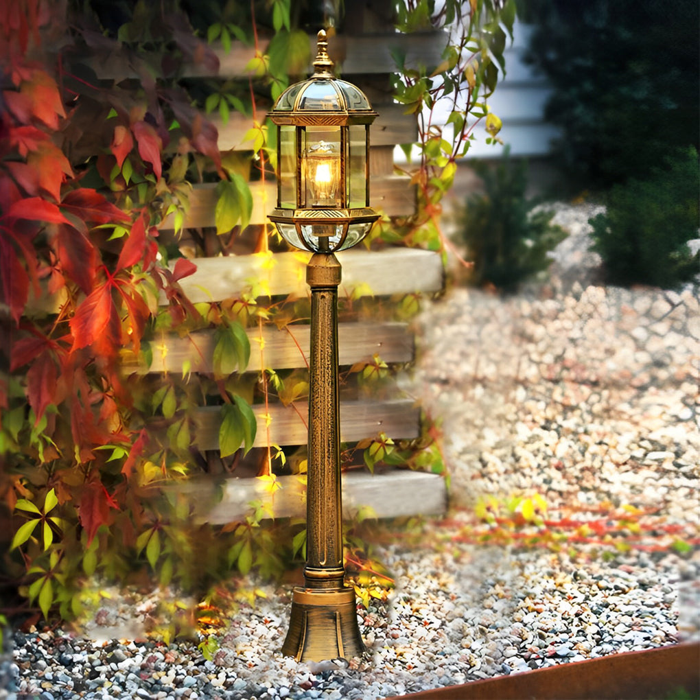 Vintage Golden LED Outdoor Pathway Light | European Lawn Lamp