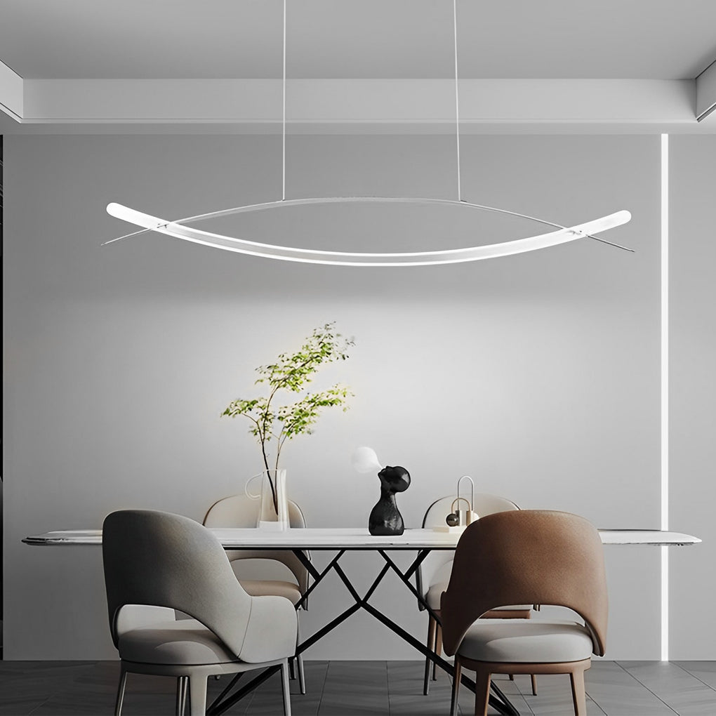 Modern Linear LED Pendant Light with Stepless Dimming