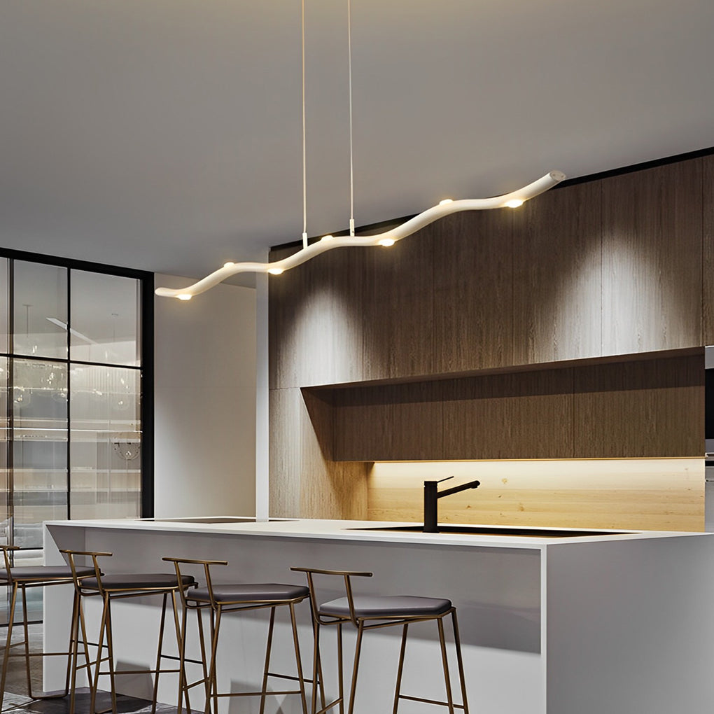 Modern White Acrylic Branch Chandelier with Stepless Dimming
