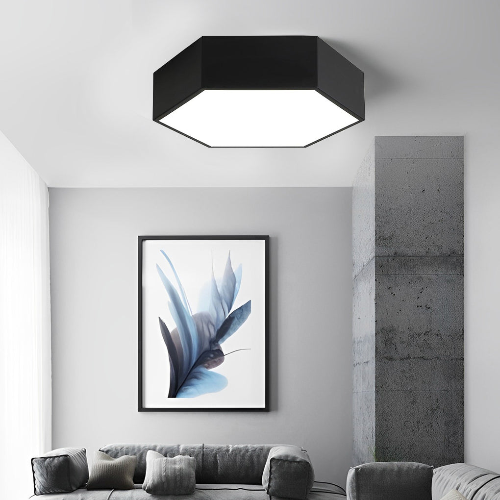 Geometric LED Flush Mount Ceiling Light with Wireless Control