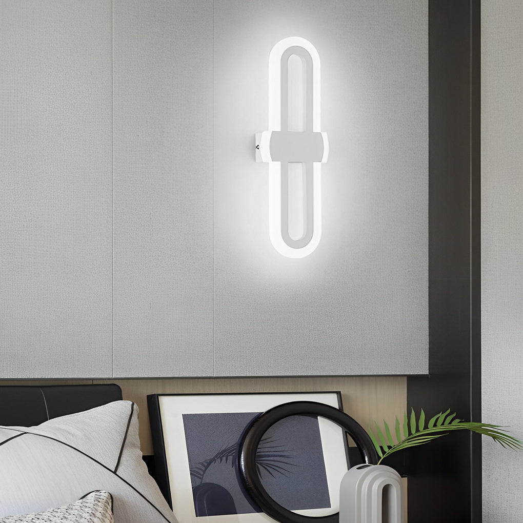 Rounded Rectangular LED Wall Sconce Modern Minimalist Iron Lighting